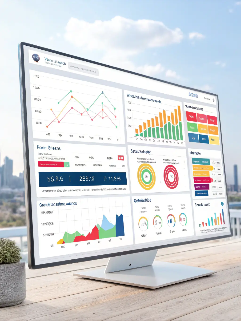 A screenshot of Product 2's analytics dashboard, displaying various data visualizations and customizable reports for business insights.