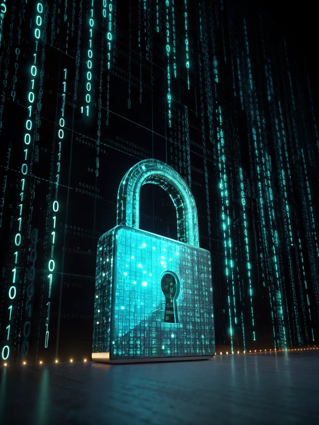 A visually appealing icon representing secure data encryption, symbolizing the robust security features of StratusCX Product 4.